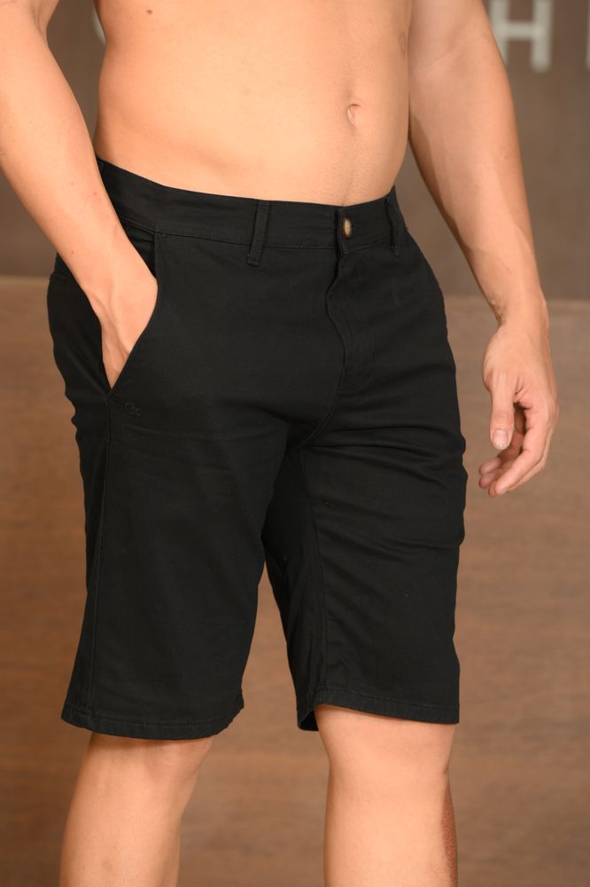 Bermuda Bolso Faca Tradicional Essencial Color Preta