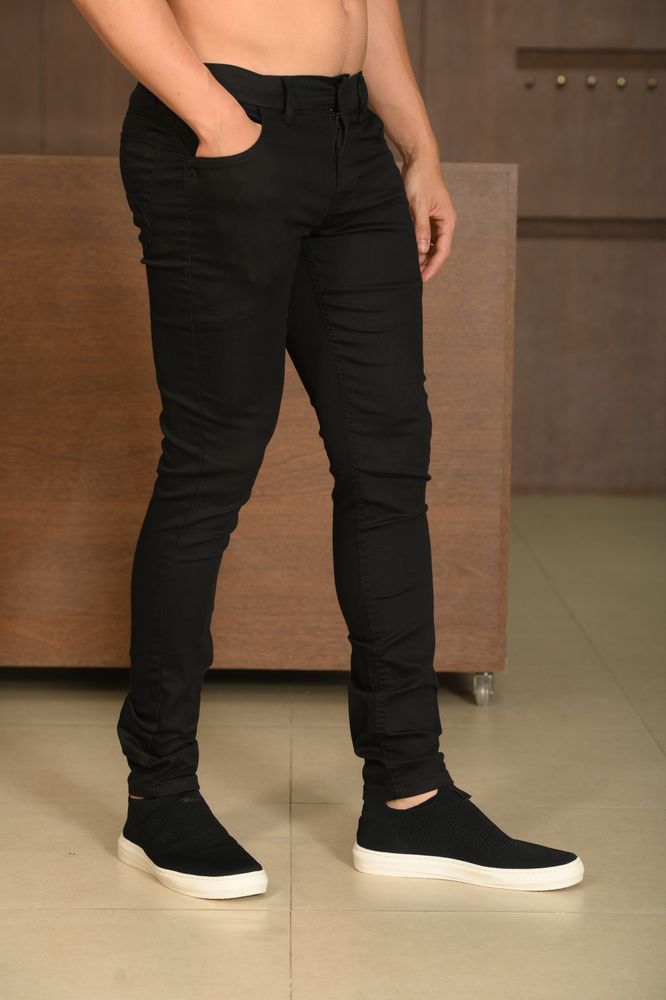 Calça Masculina Ogochi Essencial Skinny Color 5 Pockets Preta