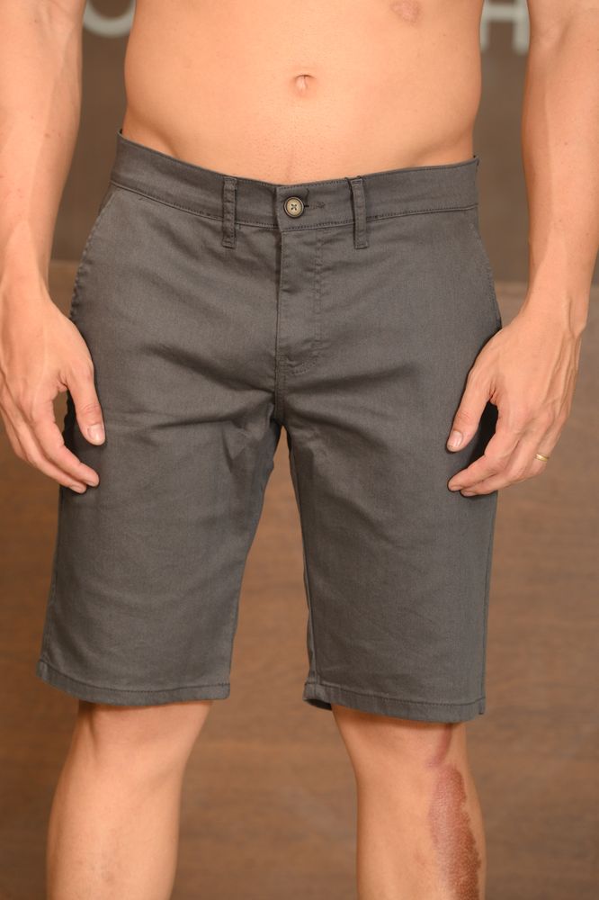 Bermuda Essencial Color Bolso Faca Cinza