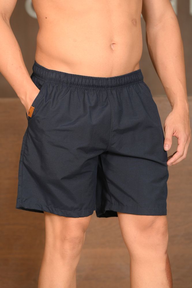 Bermuda Masculina Ogochi Casual Resort Tela Azul Escuro