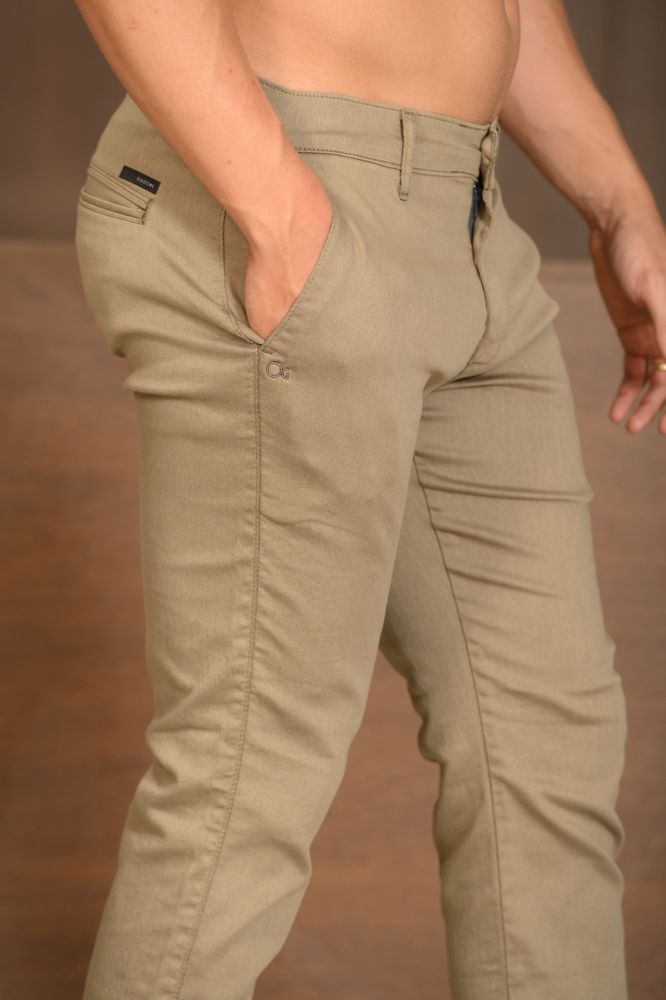 Calça Masculina Ogochi Essencial Slim Bolso Faca Prata Velha