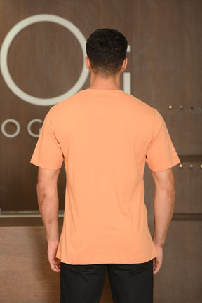 Camiseta Masculina Ogochi Manga Curta Slim Premium Meia Malha Cenoura