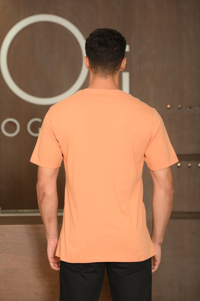 Camiseta Masculina Ogochi Manga Curta Slim Premium Meia Malha Cenoura