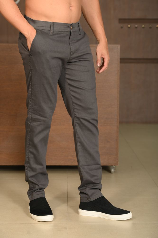 Calça Masculina Ogochi Essencial Slim Bolso Faca Chumbo