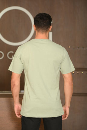 Camiseta Masculina Ogochi Manga Curta Slim Premium Meia Malha Verde