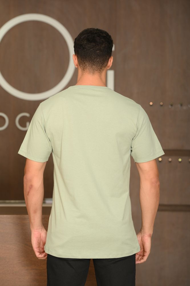 Camiseta Masculina Ogochi Manga Curta Slim Premium Meia Malha Verde