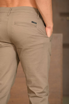 Calça Masculina Ogochi Essencial Slim Bolso Faca Cinza