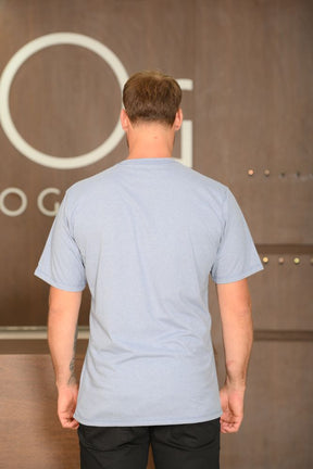 Camiseta Masculina Ogochi Manga Curta Casual Slim Malha Mescla Grafite