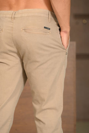 Calça Masculina Ogochi Essencial Slim Bolso Faca Desert Taupe