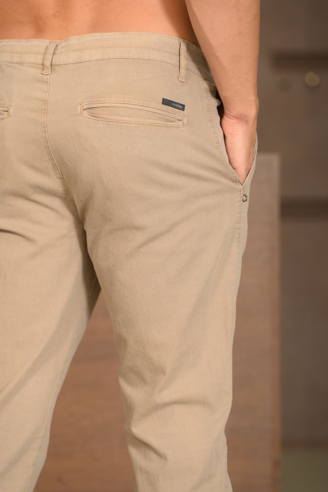 Calça Masculina Ogochi Essencial Slim Bolso Faca Desert Taupe
