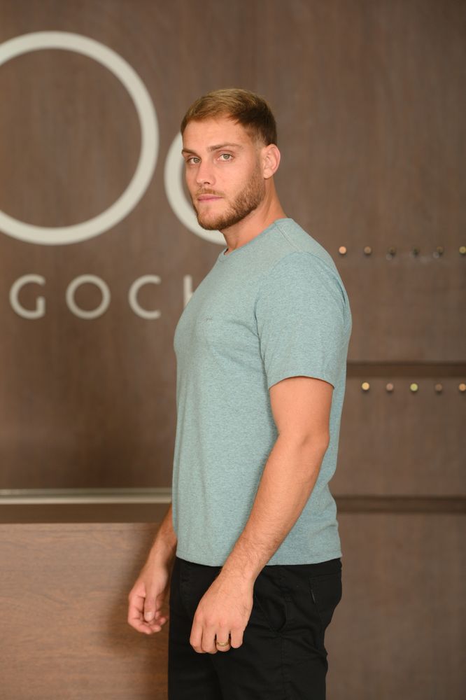Camiseta Masculina Ogochi Manga Curta Casual Slim Mescla Stillwater
