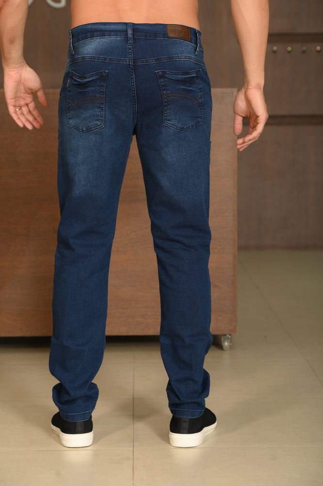 Calça Masculina Ogochi Jeans Concept Slim 5 Pockets Jeans Escuro