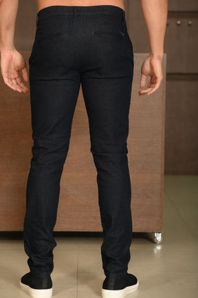 Calça Masculina Ogochi Jeans Concept Slim Bolso Faca Jeans Escuro