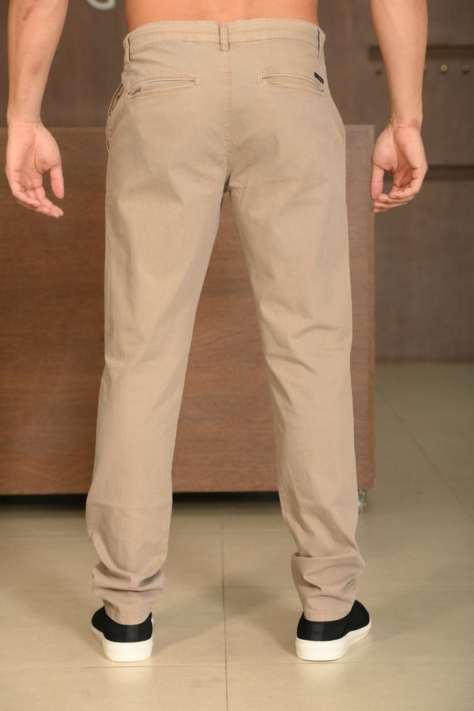 Calça Masculina Ogochi Essencial Slim Bolso Faca Desert Taupe