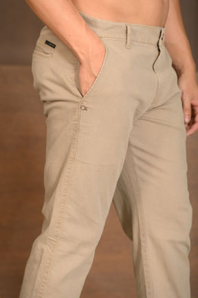 Calça Masculina Ogochi Essencial Slim Bolso Faca Desert Taupe