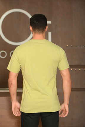 Camiseta Manga Curta Masculina Ogochi Slim Essencial Verde Claro