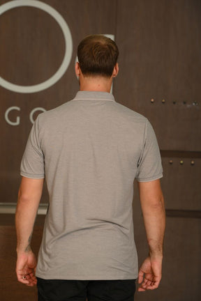 Polo Masculina Ogochi Manga Curta Concept Slim Piquet Mescla Musgo Claro