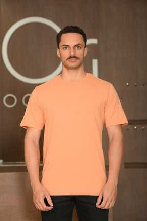 Camiseta Masculina Ogochi Manga Curta Slim Premium Meia Malha Cenoura