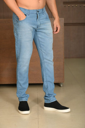 Calça Masculina Ogochi Jeans Concept Skinny 4 Pockets Azul Claro