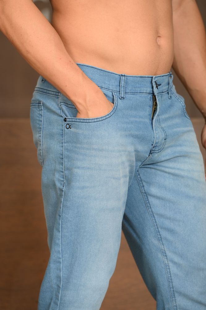 Calça Masculina Ogochi Jeans Concept Skinny 4 Pockets Azul Claro