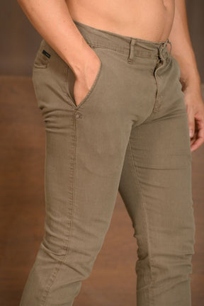 Calça Masculina Ogochi Essencial Slim Bolso Faca Marrom