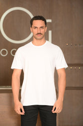 Camiseta Masculina Ogochi Manga Curta Slim Essencial Branca