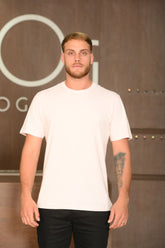 Camiseta Masculina Ogochi Manga Curta Essencial Slim Meia Malha Rosa Claro