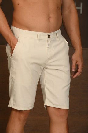 Bermuda Masculina Ogochi Casual Bolso Faca Branca