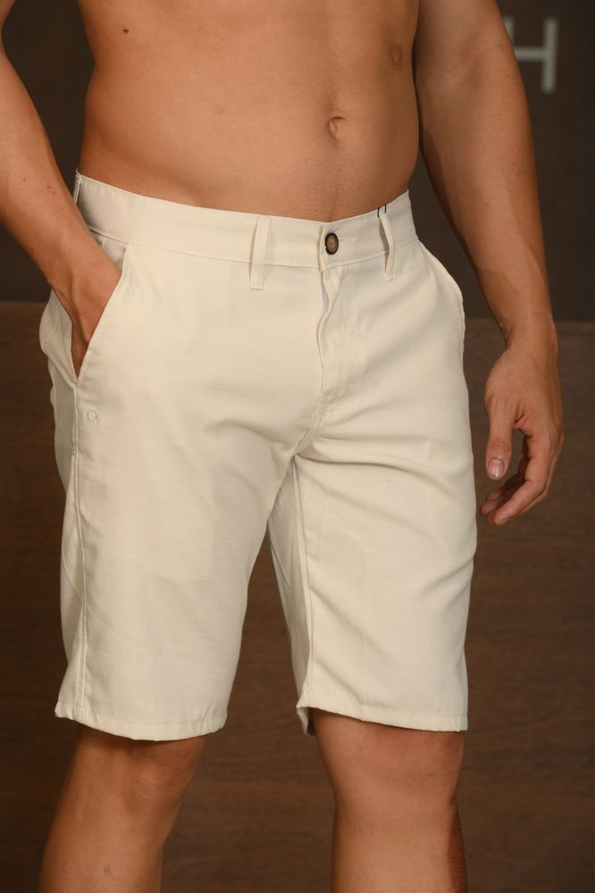 Bermuda Masculina Ogochi Casual Bolso Faca Branca