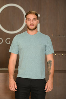 Camiseta Masculina Ogochi Manga Curta Casual Slim Mescla Stillwater