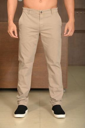 Calça Masculina Ogochi Essencial Slim Bolso Faca Desert Taupe