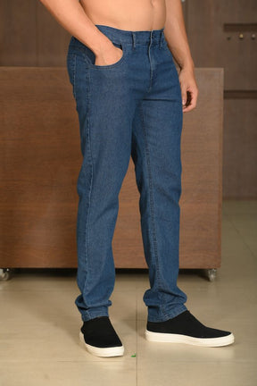 Calça Masculina Ogochi Jeans Slim Básica Lavada Azul Médio