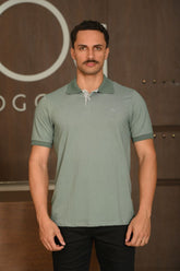 Polo Manga Curta Ogochi Slim Casual Verde