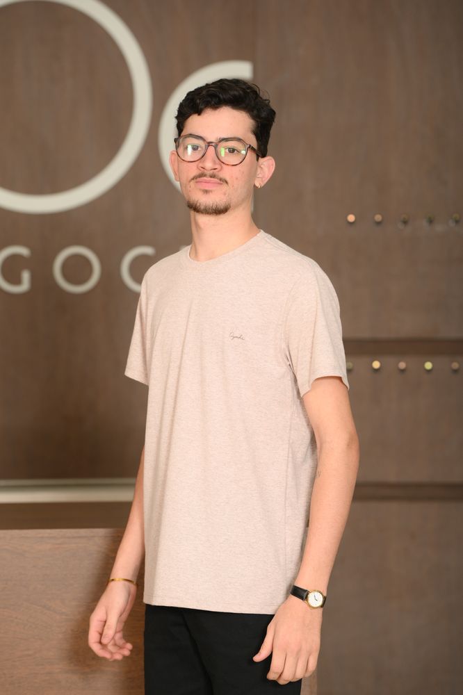 Camiseta Masculina Ogochi Manga Curta Casual Slim Mescla Rosa Antigo