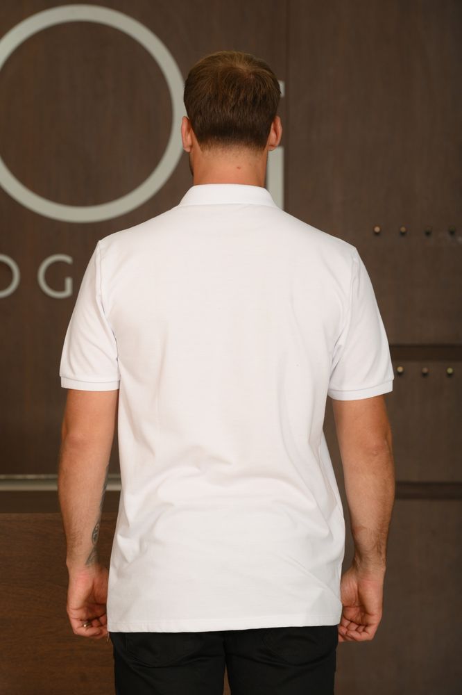 Polo Masculina Ogochi Manga Curta Essencial Slim Piquet Branca
