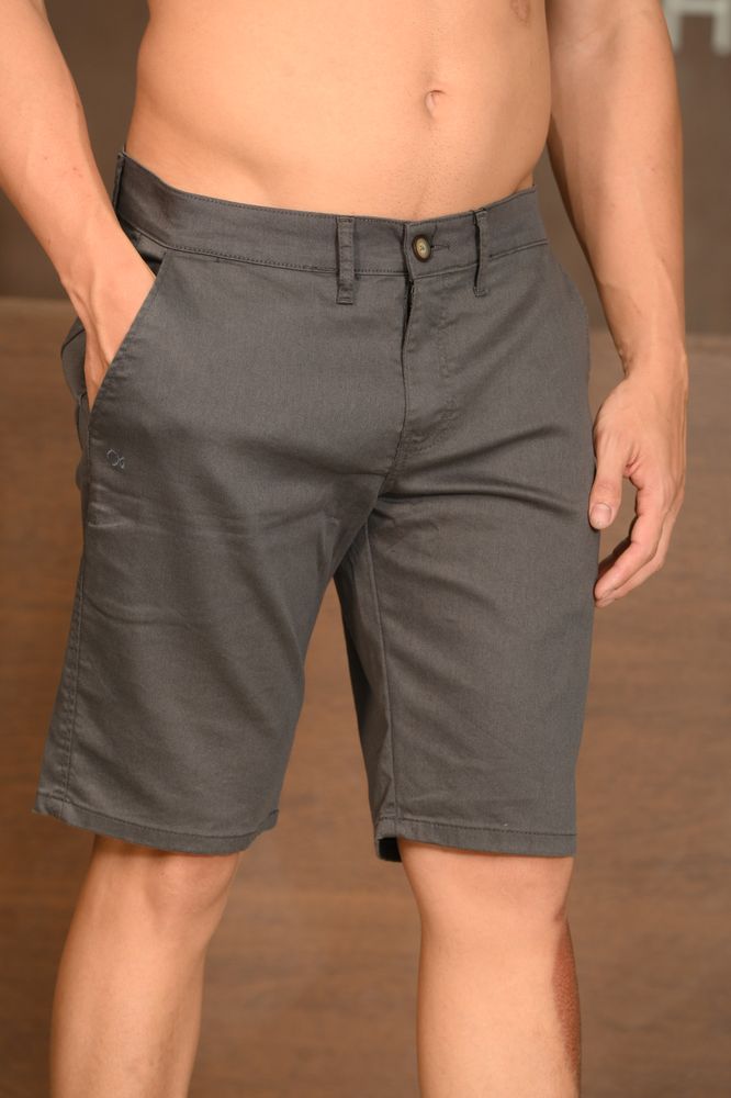 Bermuda Essencial Color Bolso Faca Cinza