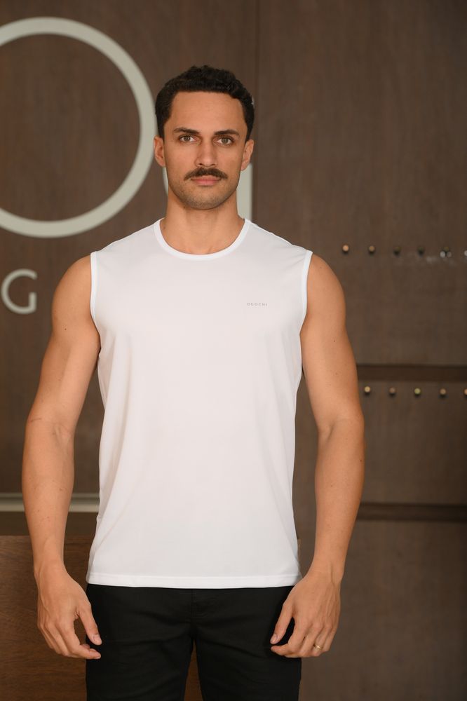 Regata Masculina Ogochi Sport Slim Branca