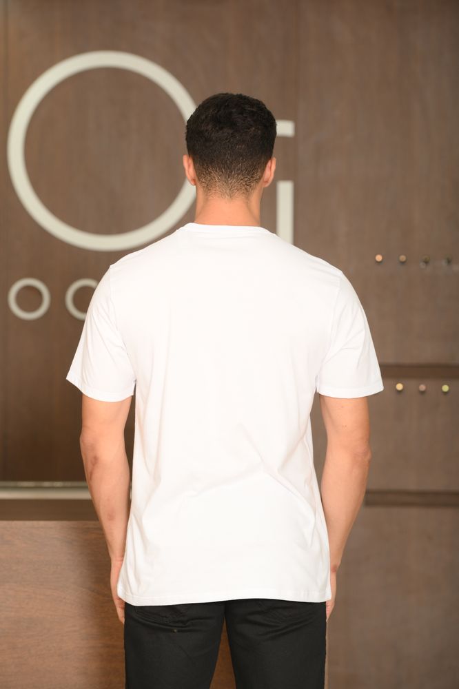 Camiseta Masculina Ogochi Manga Curta Slim Essencial Branca