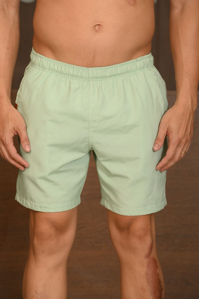 Bermuda Masculina Ogochi Casual Resort Textura Natural Verde Mar