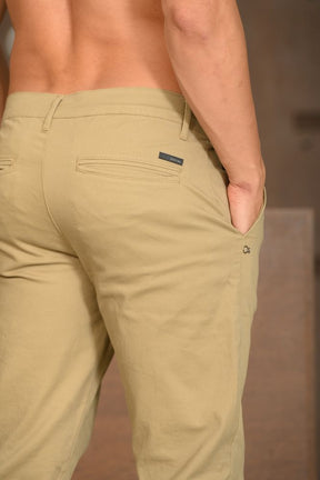 Calça Masculina Ogochi Essencial Slim Bolso Faca Areia