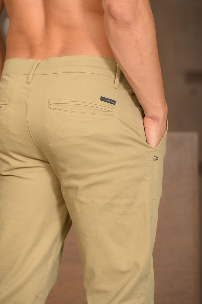 Calça Masculina Ogochi Essencial Slim Bolso Faca Areia