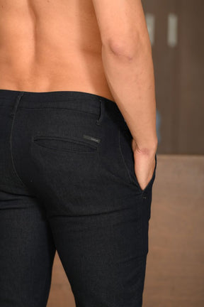 Calça Masculina Ogochi Jeans Concept Slim Bolso Faca Jeans Escuro