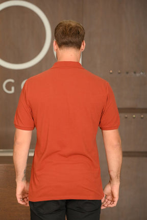 Polo Masculina Ogochi Manga Curta Slim Essencial Piquet Duplo Bordô