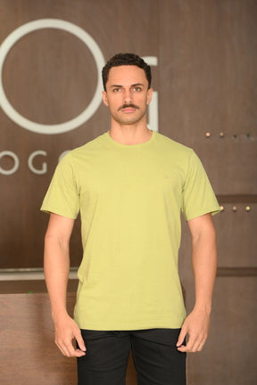 Camiseta Manga Curta Masculina Ogochi Slim Essencial Verde Claro