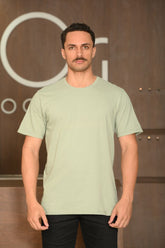 Camiseta Masculina Ogochi Manga Curta Slim Premium Meia Malha Verde